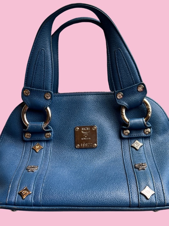 MCM Handbags - Authentic Blue MCM Handbag With Top Handle